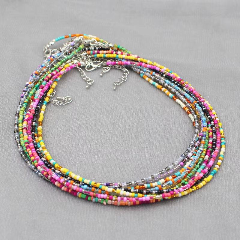 Collier ras du cou Simple en perles de rocaille pour femmes
