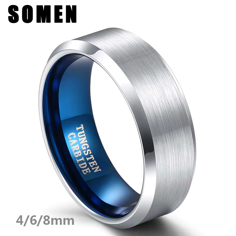 Somen – bague en tungstène 8/6/4mm pour hommes et femmes