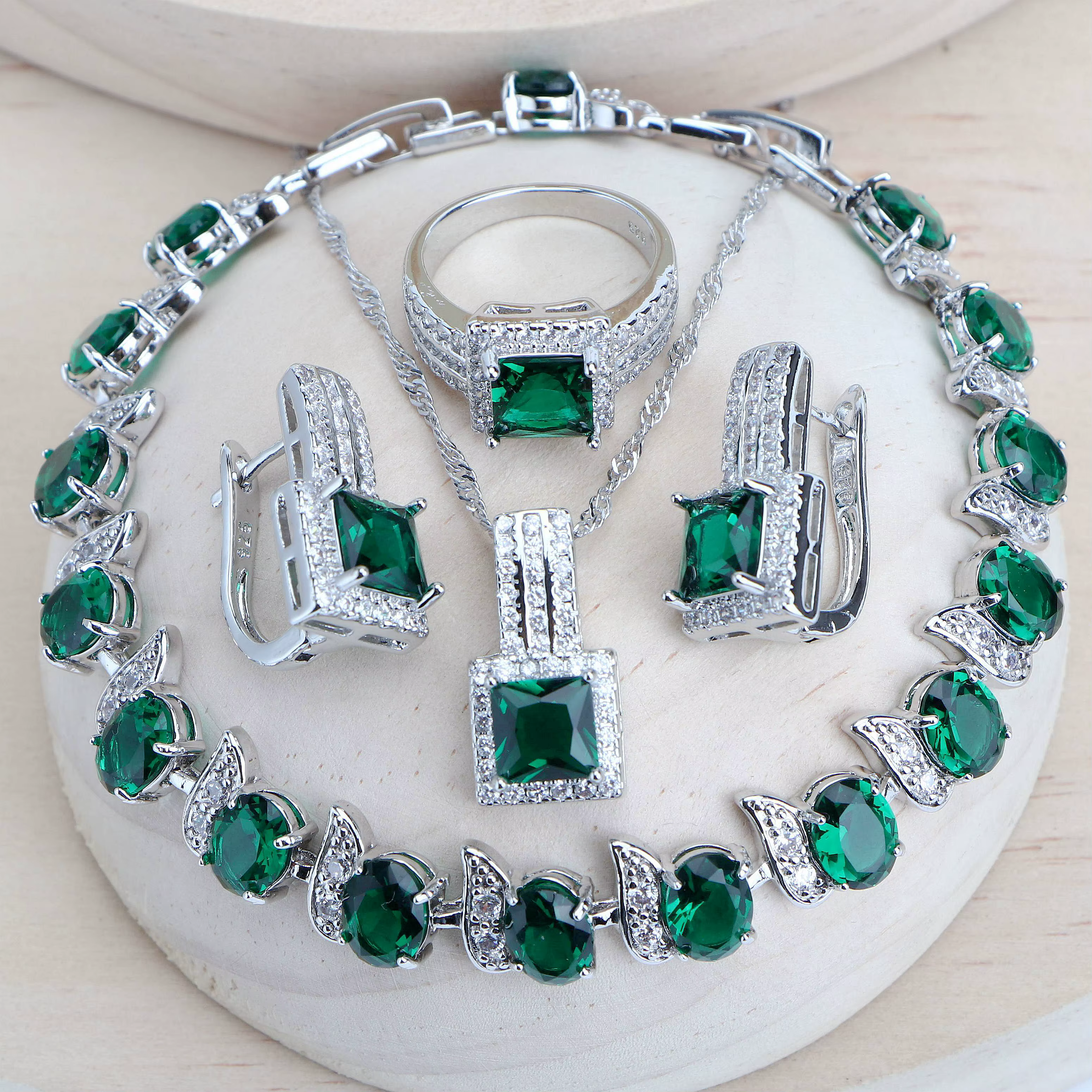 Ensemble de bijoux de mariée en argent 925