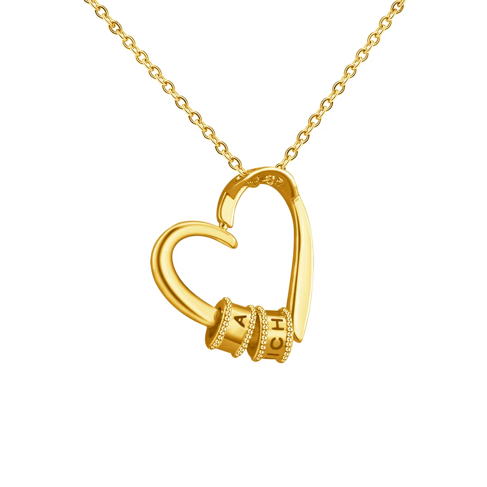 Collier coeur noms personnalisés