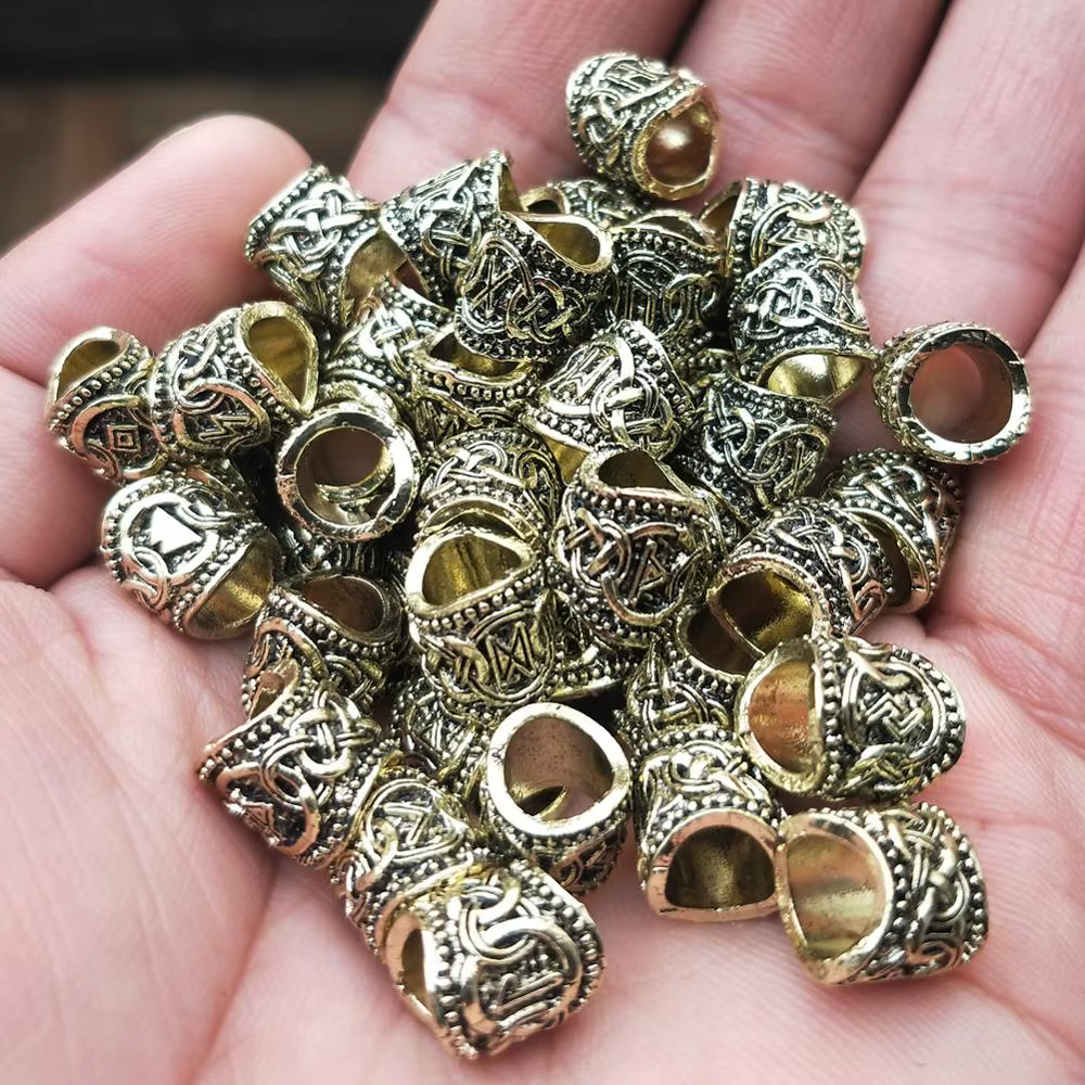 Nostalgie 1 pièces bijoux nordiques Viking Alphabet nordique Runes petite perle métal artisanat 10mm perles