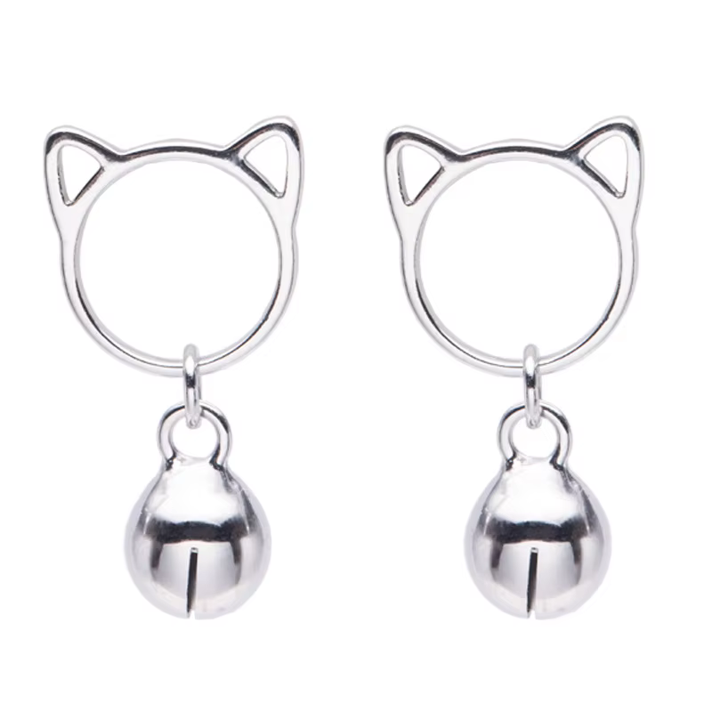 REETI 925 boucles d'oreilles chat cloche en argent Sterling pour femmes filles cadeau mode chaude