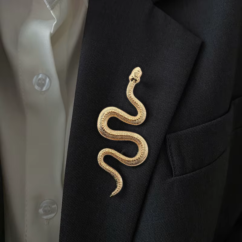 Couleur or serpent broches femmes hommes dame de luxe en métal