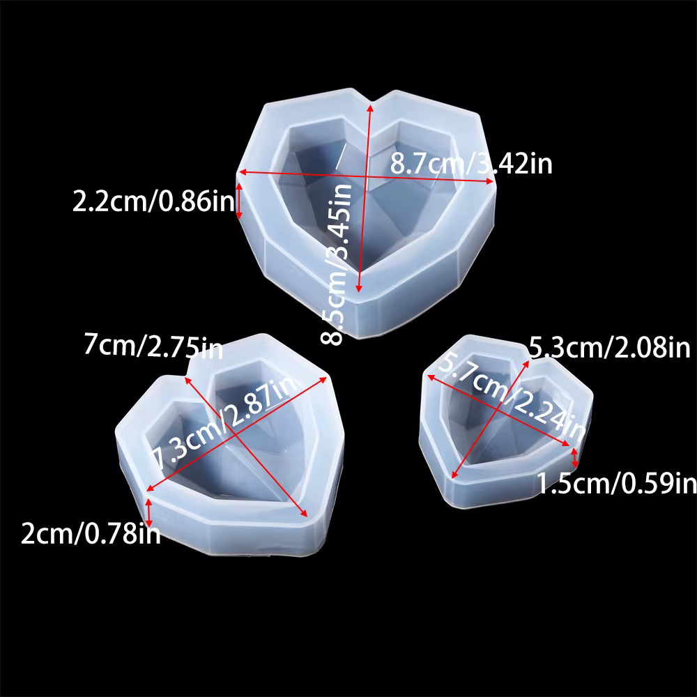 Moule en silicone 3D en forme de coeur
