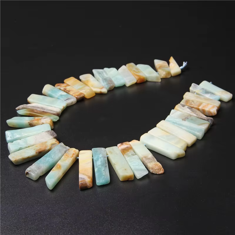 Nouveau Arival pendentif naturel accessoires perles de pierre Lapis améthystes Amazonite perle à pointe lâche pour la fabrication de bijoux collier bricolage