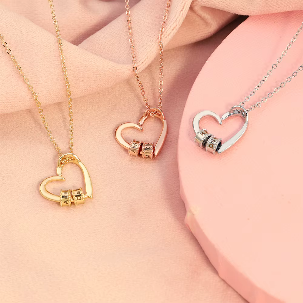 Collier coeur noms personnalisés
