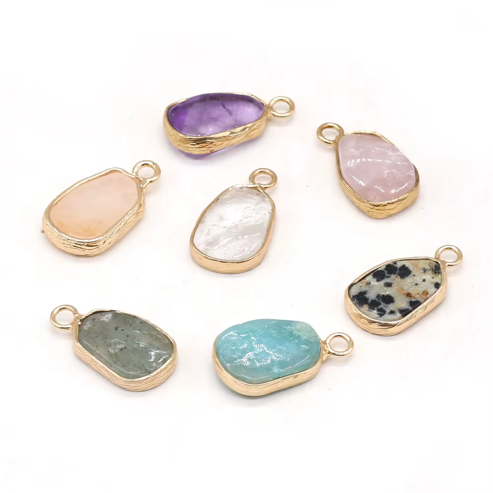 Pendentifs en pierre semi-précieuse naturelle