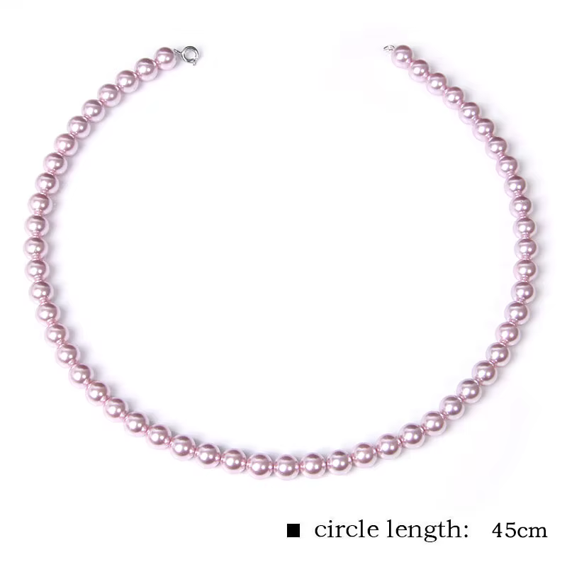 Collier en coquillage violet d'eau douce pour femmes