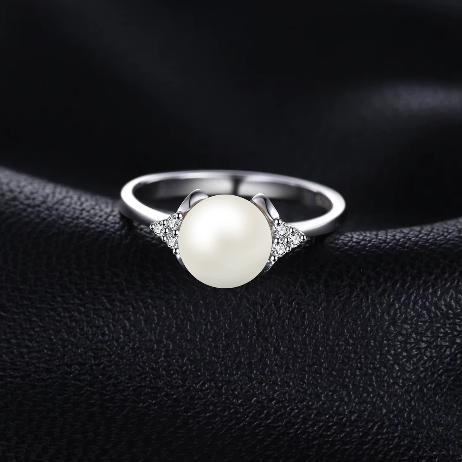8mm Perle De Culture D'eau Douce 925 Bagues en Argent Sterling pour Les Femmes de Fiançailles Bague Tendance Cadeau De