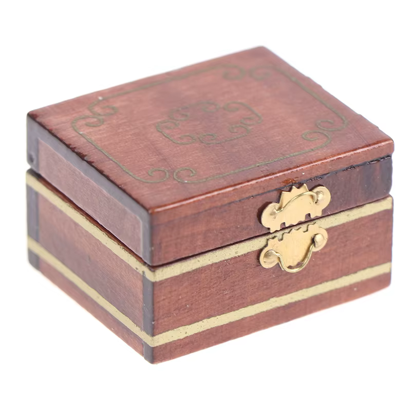 1PC 1:12 maison de poupée Mini boîte à bijoux modèle Miniatures enfants bricolage