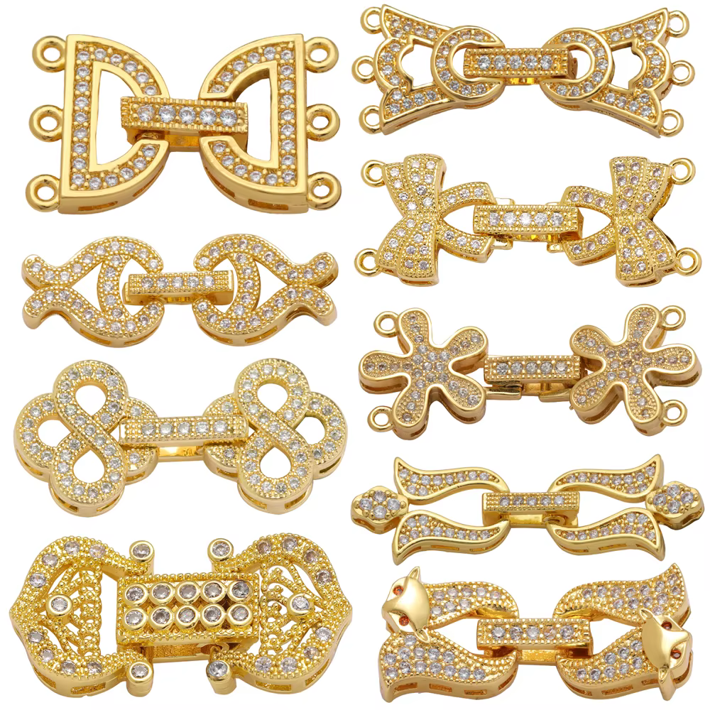 Juya 18K or argent plaqué décorations de mariage connecter attache fermeture fermoirs accessoires pour bricolage perles