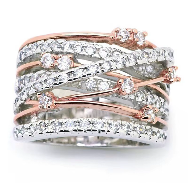 Bague en argent Sterling 925 incrustée de Zircon AAAAA entrelacé pour femme