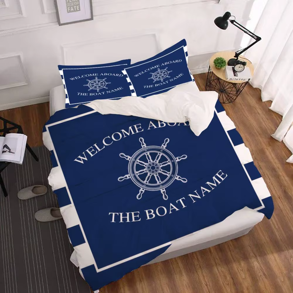 Parures de lit nautiques Tex avec nom personnalisé