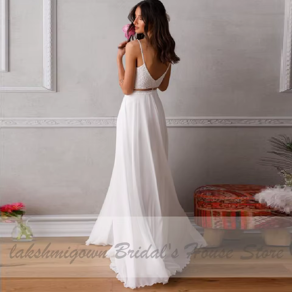 Robe de mariée deux pièces en dentelle personnalisée