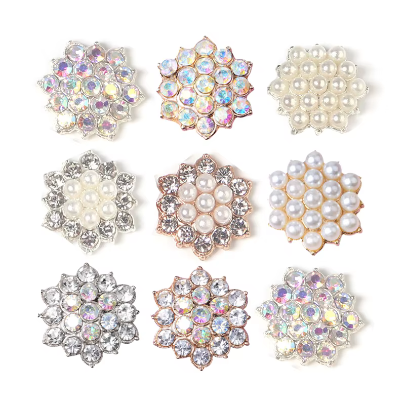 Meilleure vente brillant alliage 10 pièces/ensemble strass perle bijoux décorations vacances à la main produits créatifs accessoires en gros