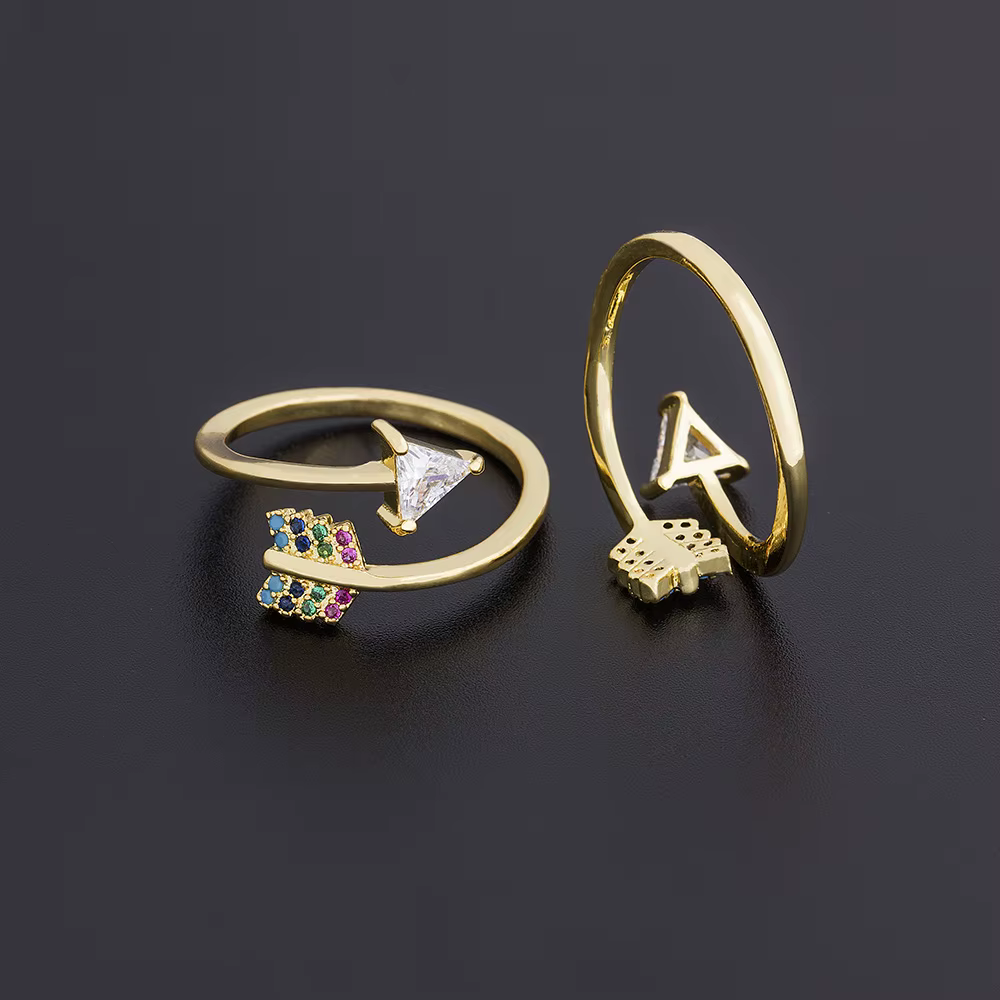 Nidin – bague de fiançailles ajustable en cristal arc-en-ciel pour femmes