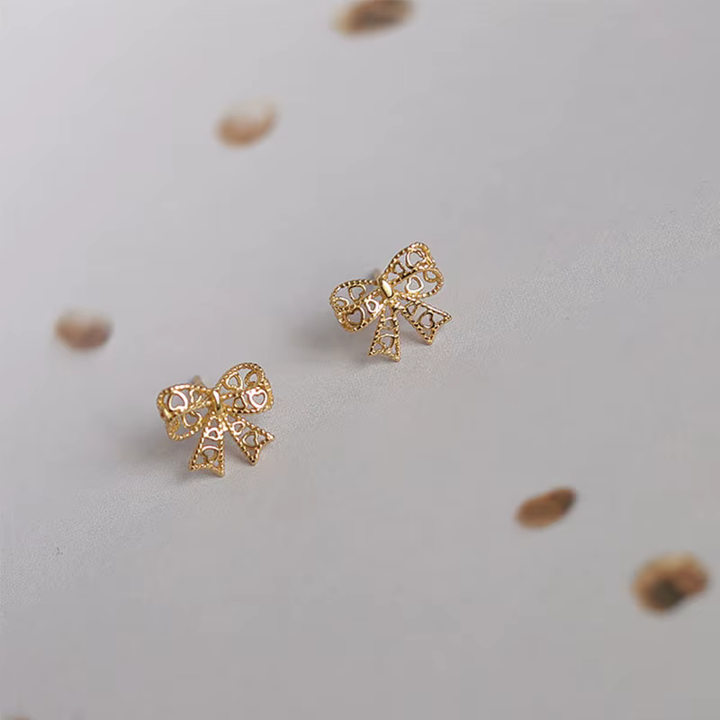 PANJBJ – boucles d'oreilles en forme de nœud pour femme et fille