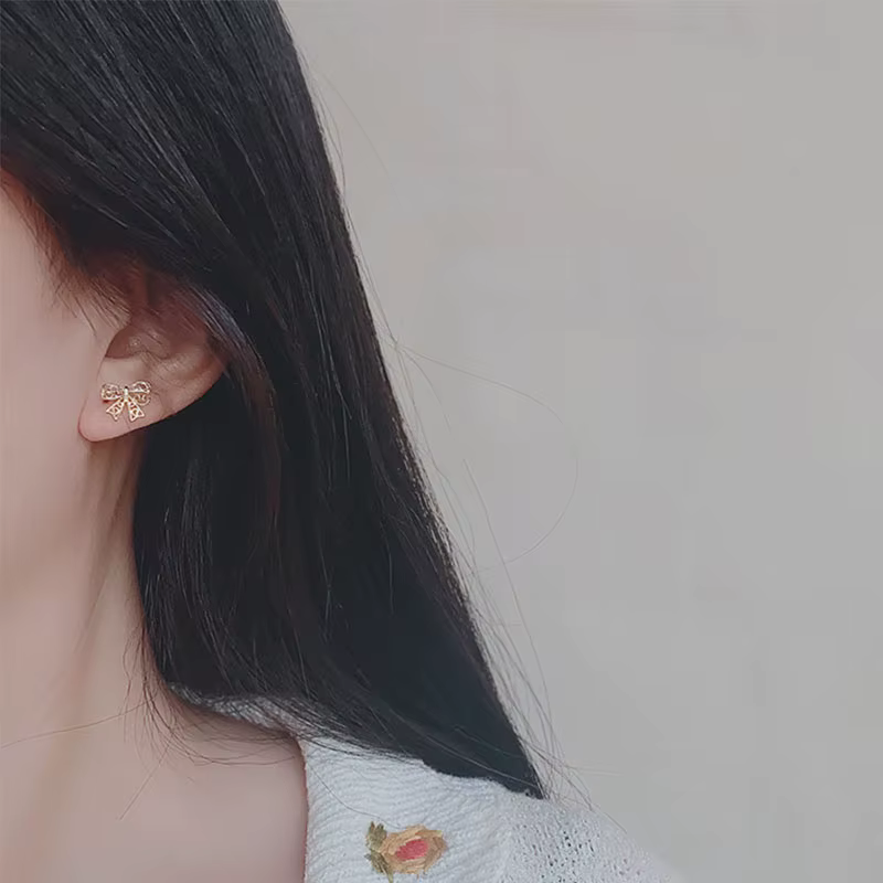 PANJBJ – boucles d'oreilles en forme de nœud pour femme et fille