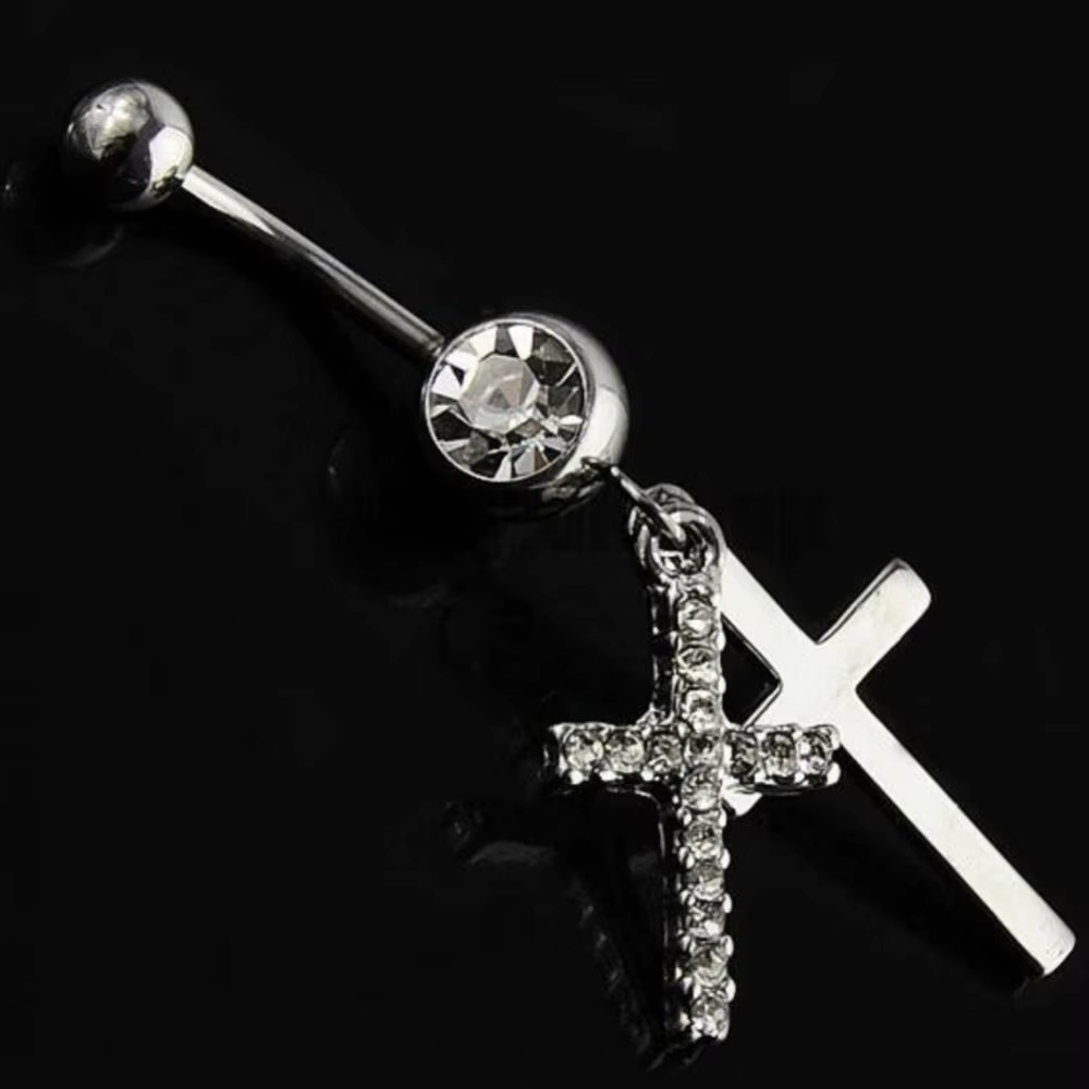 1PC cristal acier ventre Piercing nombril