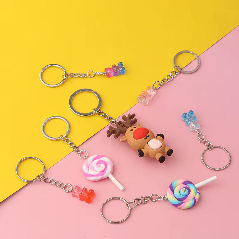 Porte-clés en fer, anneau fendu en métal