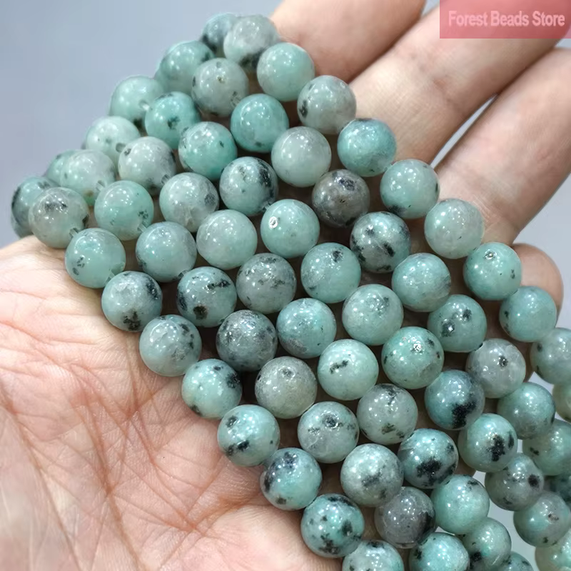 Perles Rondes en Pierre de Sésame Naturelle
