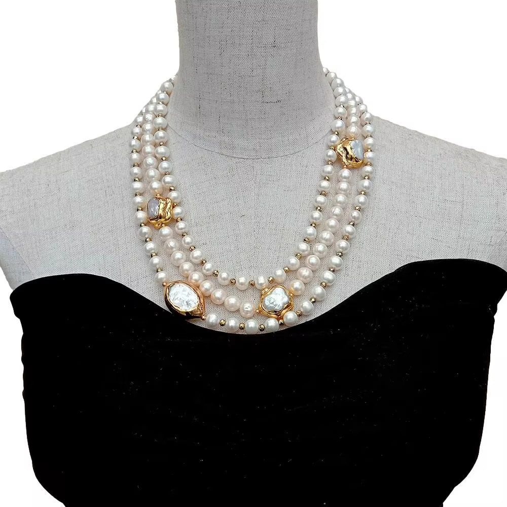Y.YING – collier de perles d'eau douce blanches de culture
