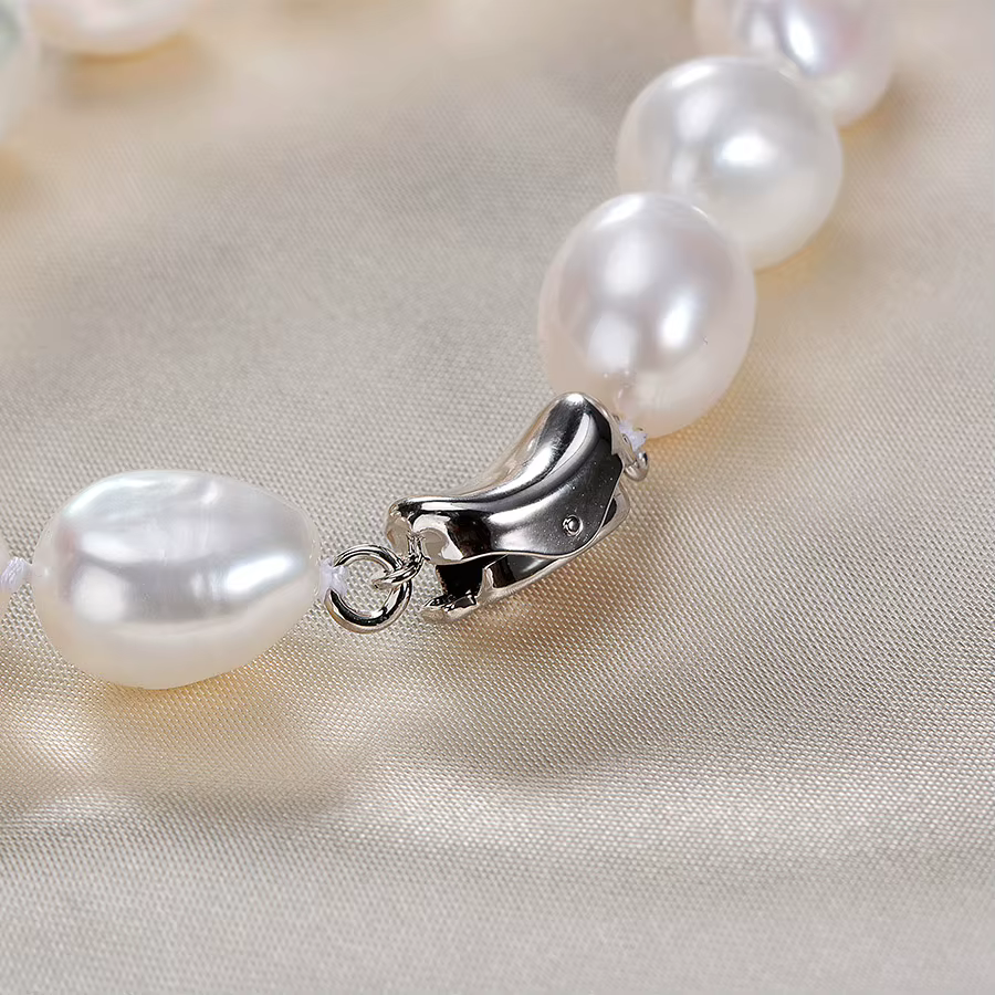 Dainashi-Ensemble bracelet et collier baroques en argent regardé 925 pour femme