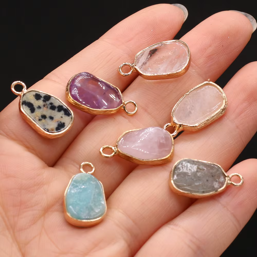 Pendentifs en pierre semi-précieuse naturelle