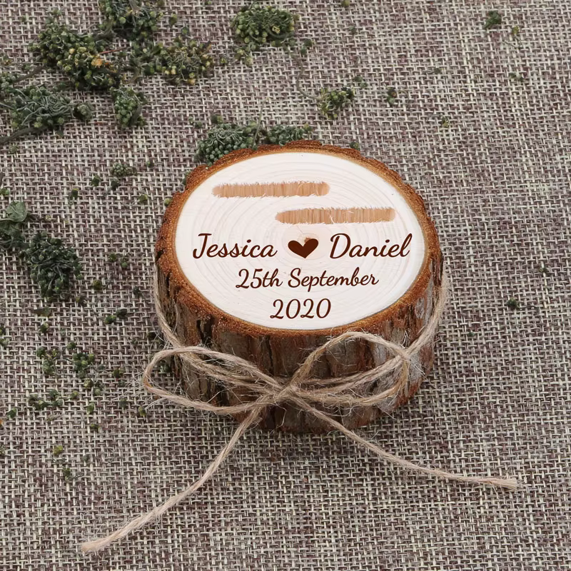 Boîte porteur de bague de mariage personnalisée