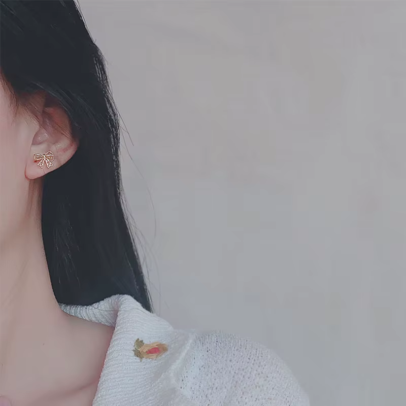 PANJBJ – boucles d'oreilles en forme de nœud pour femme et fille