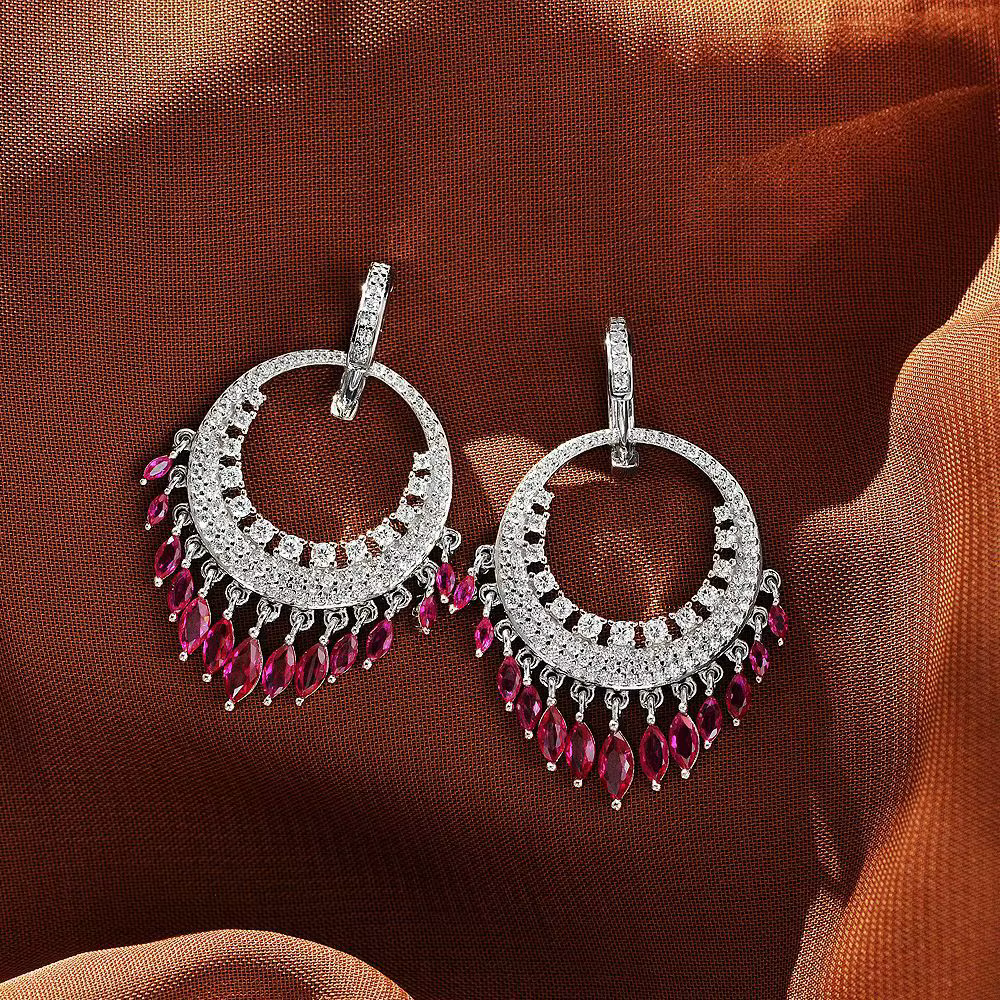 Wong Rain-Boucles d'oreilles créoles bohèmes en argent regardé 925