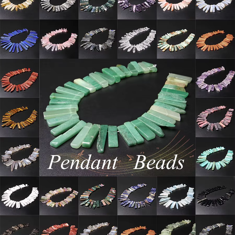 Nouveau Arival pendentif naturel accessoires perles de pierre Lapis améthystes Amazonite perle à pointe lâche pour la fabrication de bijoux collier bricolage