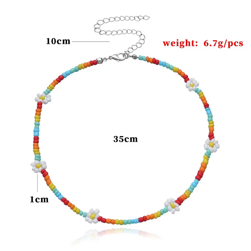 Collier ras du cou perlé fait à la main
