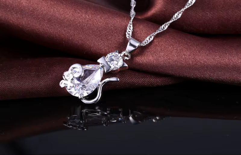 Ensemble de bijoux en argent regardé 925 pour filles