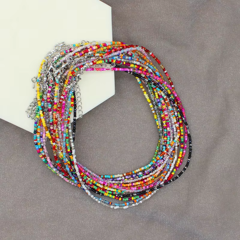 Collier ras du cou Simple en perles de rocaille pour femmes