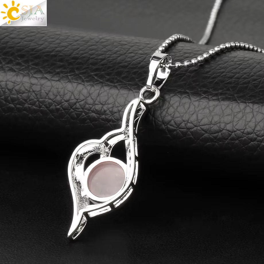 CSJA pendentif pierre naturelle coeur