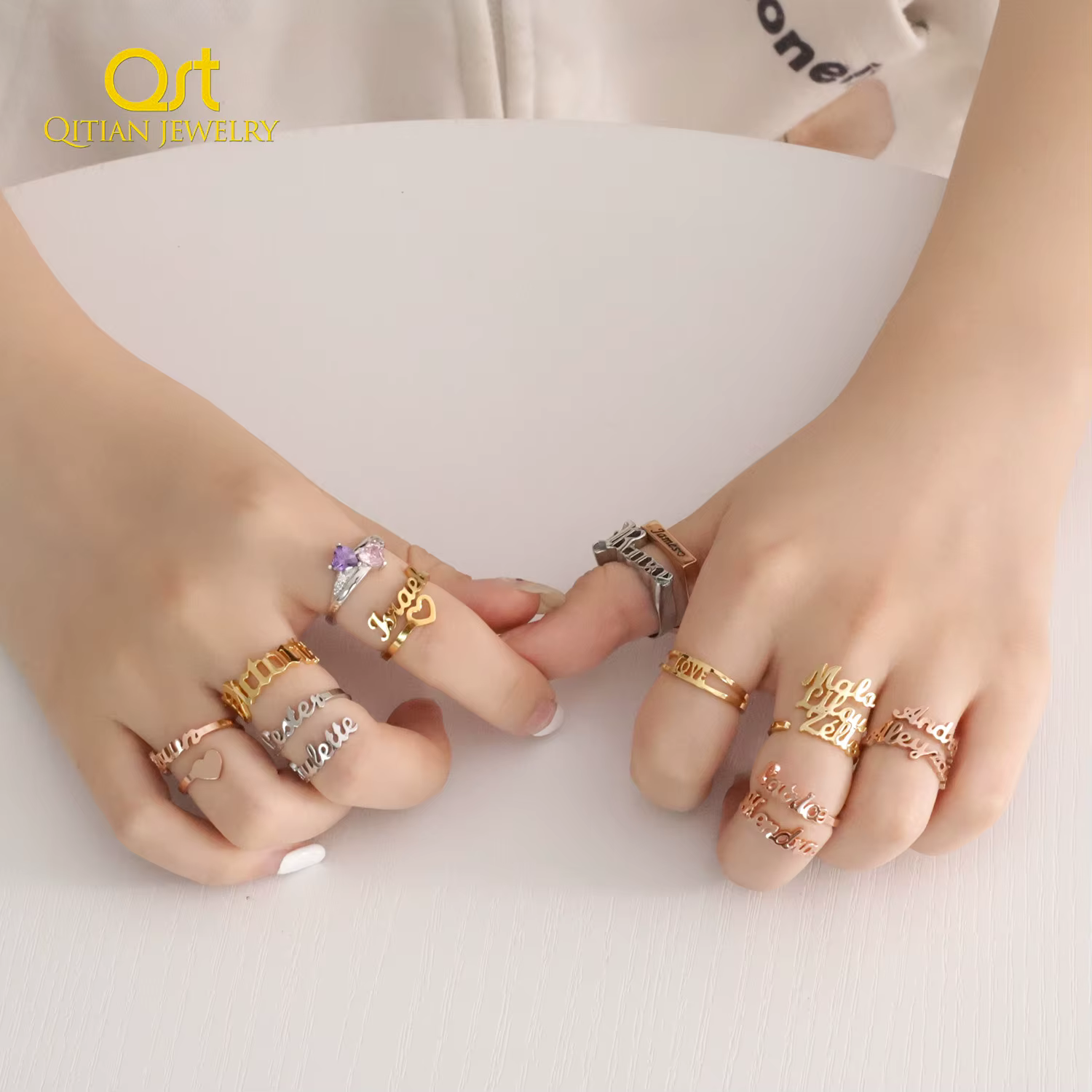 Bague personnalisée à Double noms