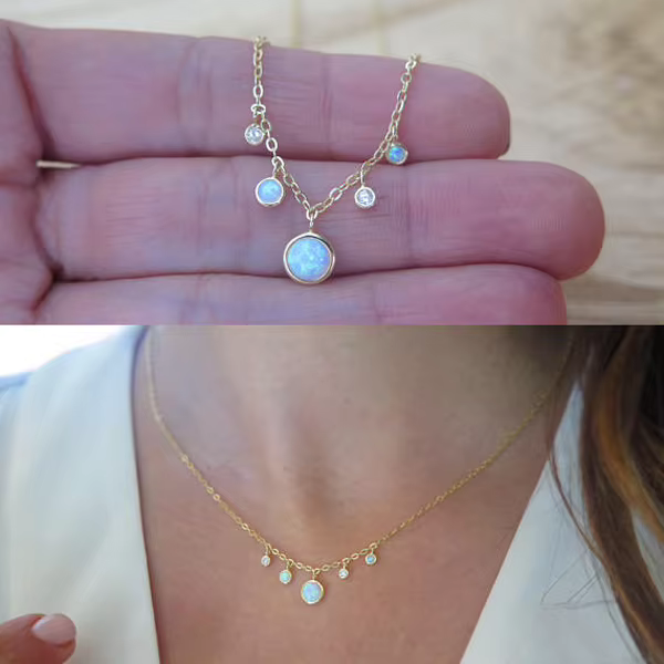 Véritable 925 argent pierres de lune cz station bijoux chaîne femmes élégantes superbe belle opale blanche pendentif collier fashio colliers