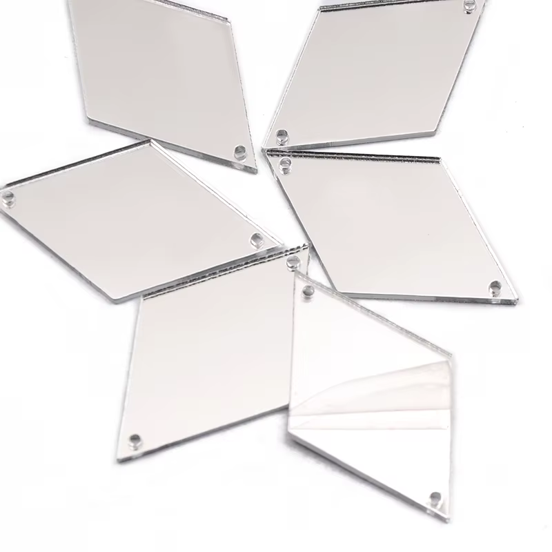 YANRUO losange acrylique miroir 30 pièces paillettes gemmes Flatback cristal Strass pierres cousues pour l'artisanat de bijoux
