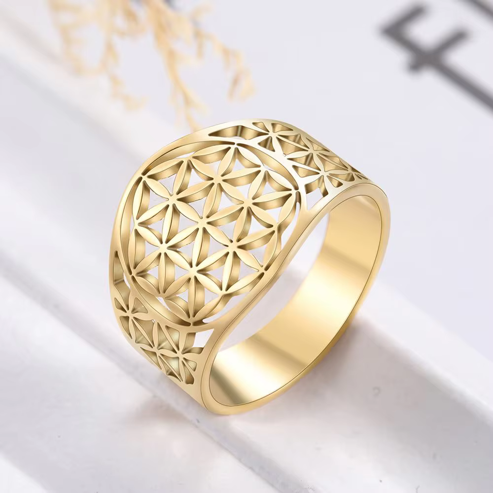 Skyrim – bagues élégantes fleur de vie pour femmes