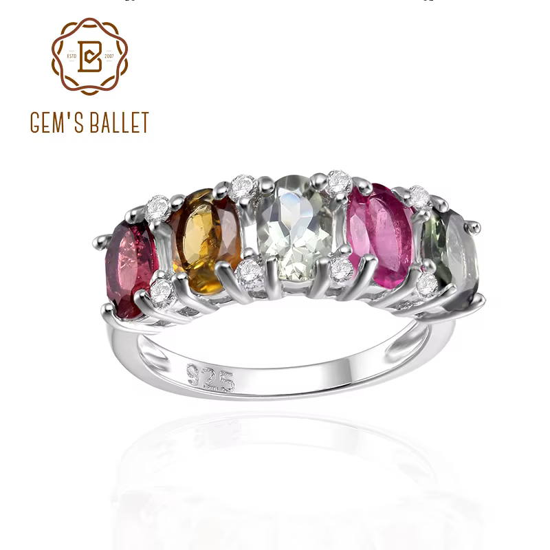 GEM'S BALLET-Bague de mariage en argent regardé 925 pour femme