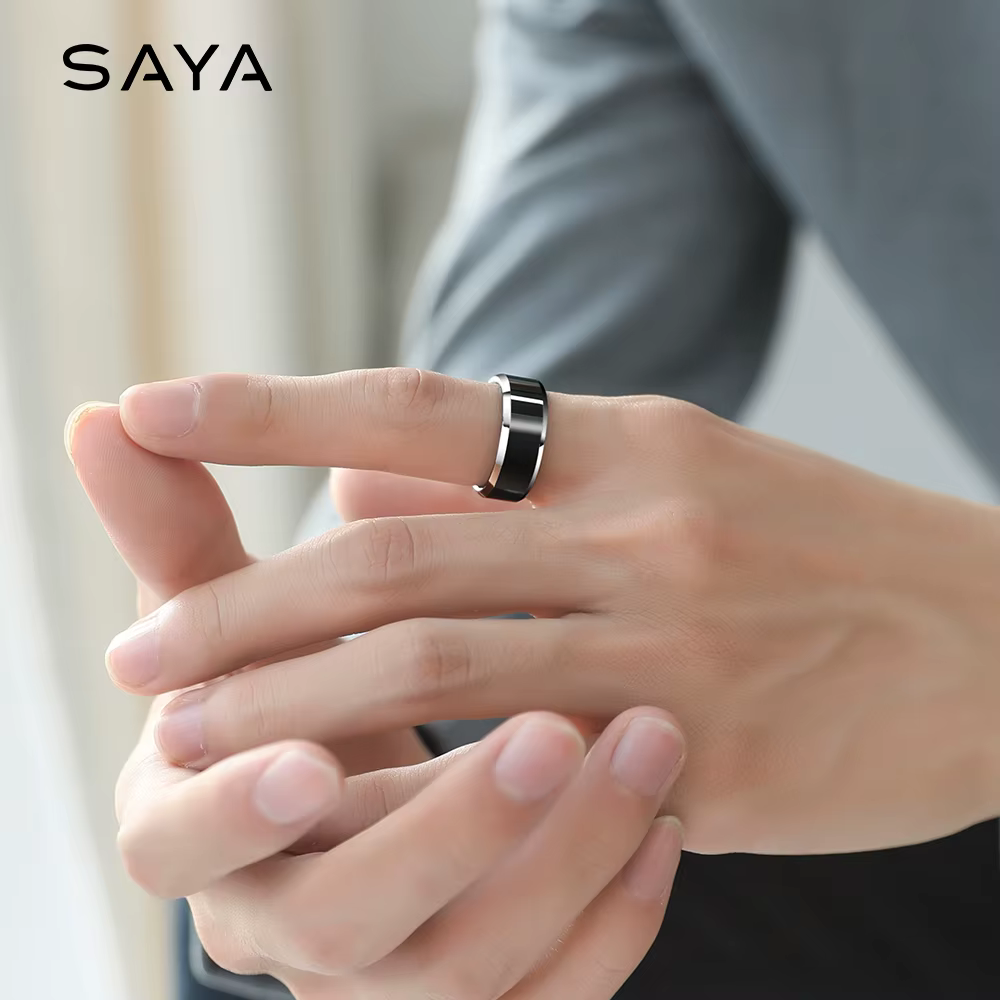 Bagues pour hommes en tungstène noir pour pouce, bague de Couple, haute poli, confort, cadeau de mariage, fête, personnalisé