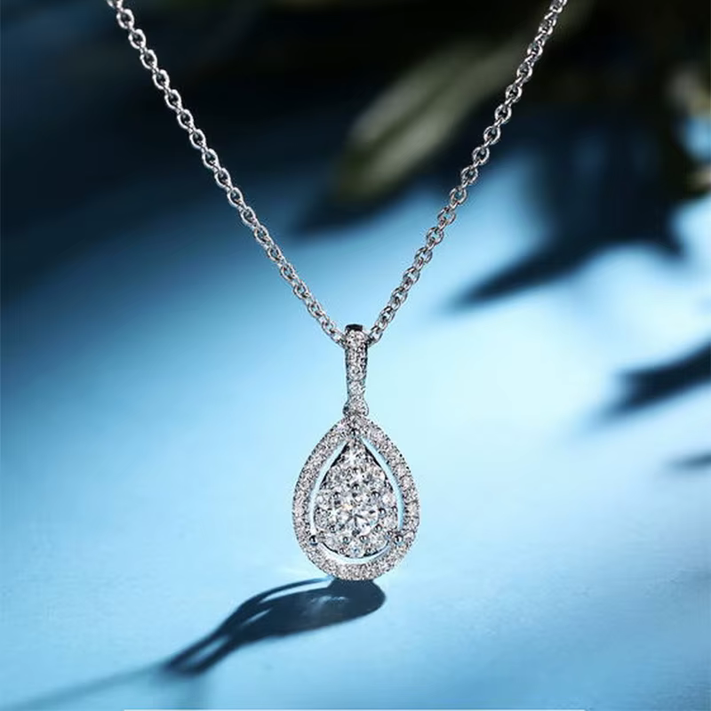 Huretailers-Collier pendentif goutte d'eau pour femme