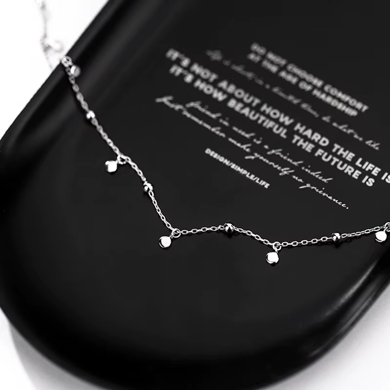 ANENJERY bijoux délicats disques de perles rondes collier ras du cou pour les femmes fête clavicule chaîne