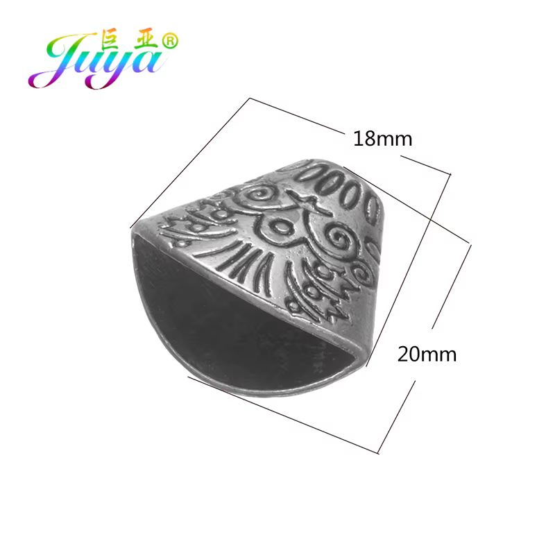 Juya – capuchons de perles couleur argent antique