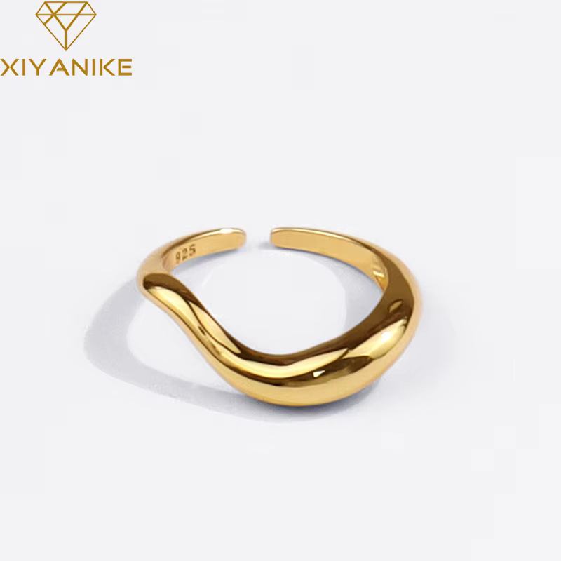 XIYANIKE – bague torsadée couleur argent