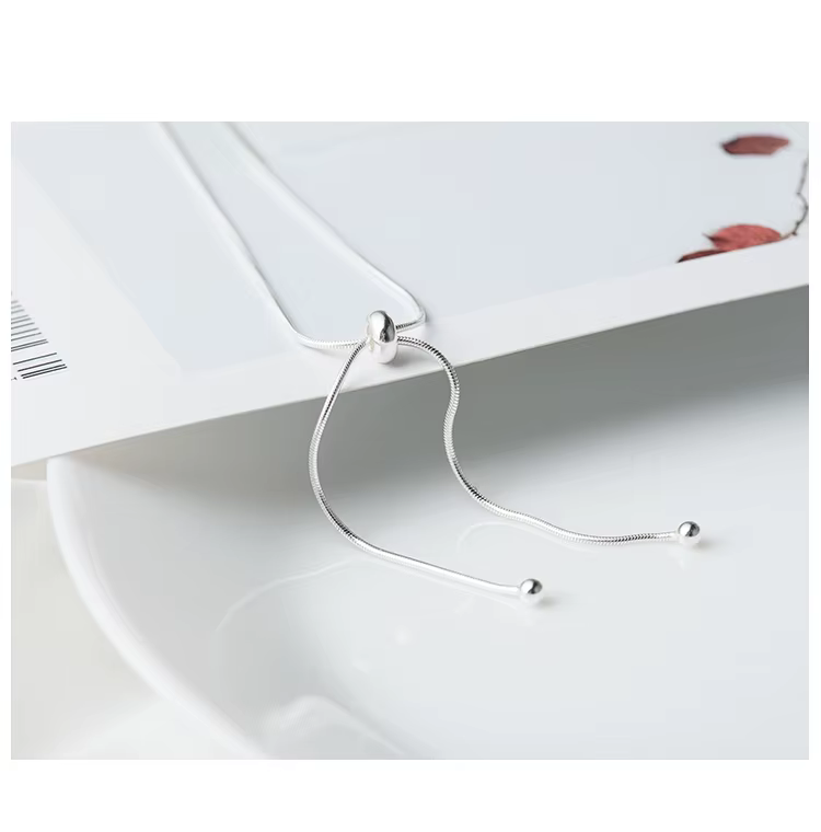 Véritable S925 argent Sterling serpent chaîne pendentif collier ras du cou perles rondes réglable bijoux fins kolye