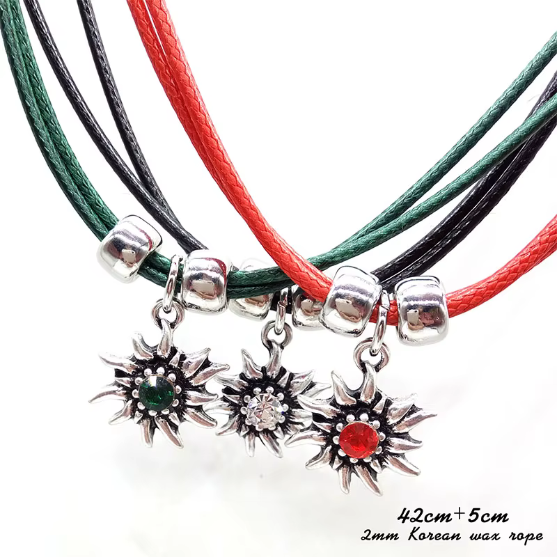 Petit charmant strass Edelweiss collier dames Costume bijoux pendentif Dirndl Lederhosen Oktoberfest plusieurs couleurs en gros