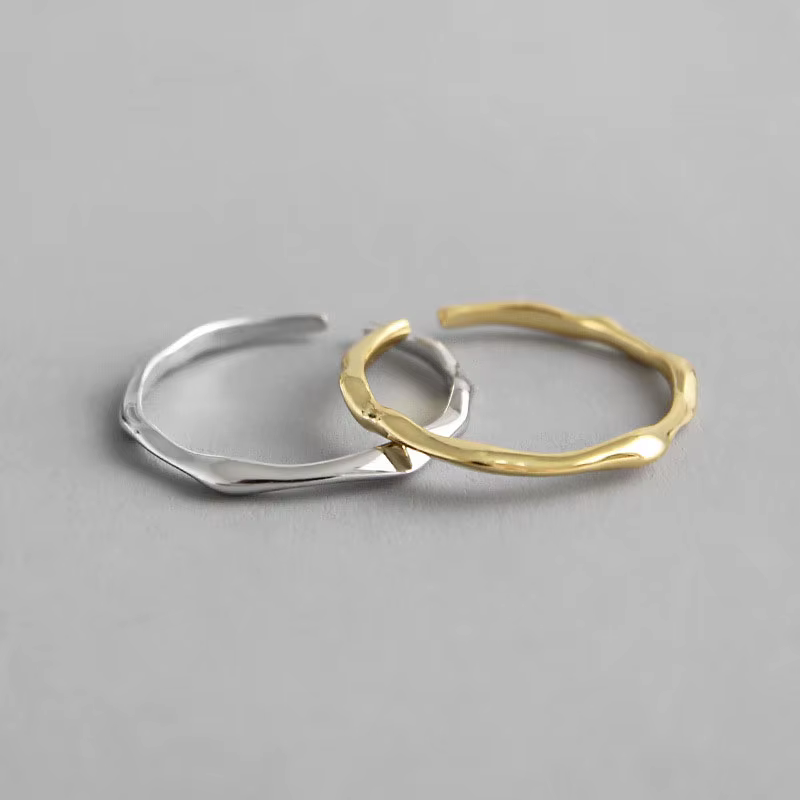 XIYANIKE couleur argent offre spéciale géométrique irrégulière mince anneau femmes mode Cool lisse minimaliste réglable