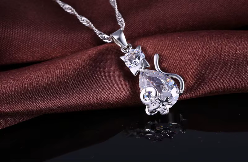 Ensemble de bijoux en argent regardé 925 pour filles